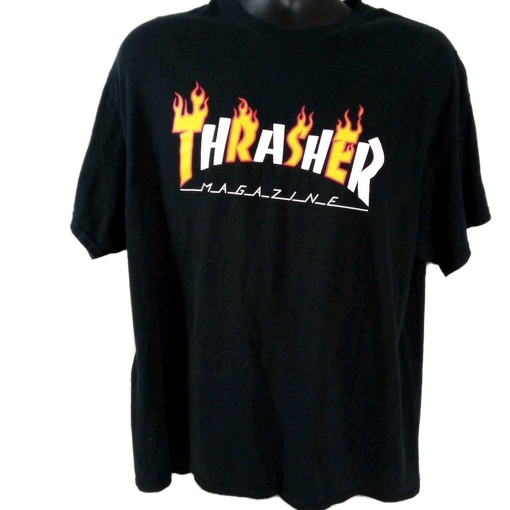 Men's Black Thrasher T Shirt Size XL